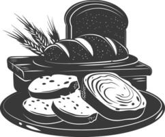 Silhouette bread platter black color only vector