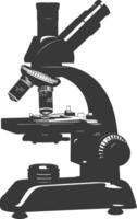 Silhouette microscope black color only vector