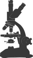 Silhouette microscope black color only vector