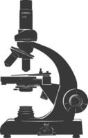 Silhouette microscope black color only vector