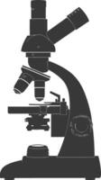 Silhouette microscope black color only vector