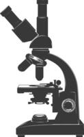 Silhouette microscope black color only vector