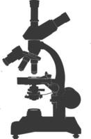 Silhouette microscope black color only vector