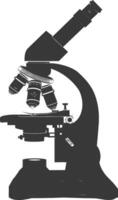 Silhouette microscope black color only vector