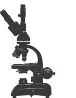 Silhouette microscope black color only vector