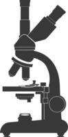 Silhouette microscope black color only vector