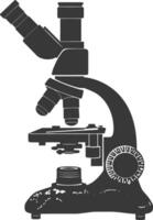 Silhouette microscope black color only vector