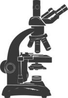 Silhouette microscope black color only vector