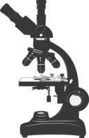 Silhouette microscope black color only vector