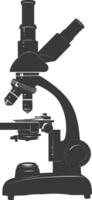 Silhouette microscope black color only vector