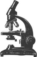 Silhouette microscope black color only vector