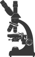 Silhouette microscope black color only vector