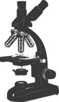 Silhouette microscope black color only vector