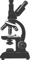 Silhouette microscope black color only vector