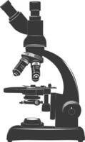 Silhouette microscope black color only vector