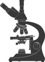 Silhouette microscope black color only vector