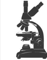 Silhouette microscope black color only vector