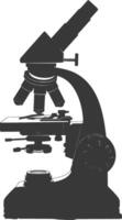 Silhouette microscope black color only vector