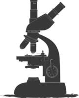 Silhouette microscope black color only vector