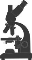 Silhouette microscope black color only vector