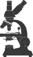 Silhouette microscope black color only vector