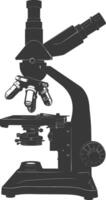 Silhouette microscope black color only vector