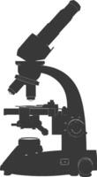 Silhouette microscope black color only vector