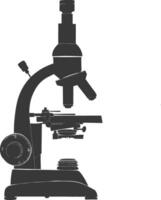 Silhouette microscope black color only vector