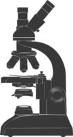 Silhouette microscope black color only vector