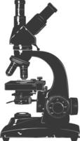 Silhouette microscope black color only vector