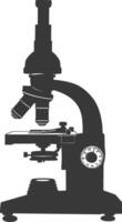 Silhouette microscope black color only vector