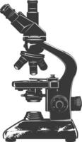 Silhouette microscope black color only vector