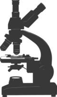 Silhouette microscope black color only vector