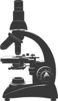 Silhouette microscope black color only vector