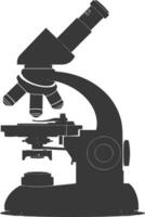 Silhouette microscope black color only vector