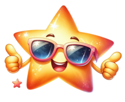 aigenerated star with sunglasses png