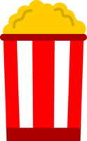 Popcorn in red bucket snack icon png