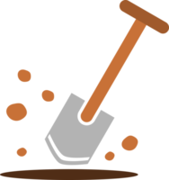 Shovel tool digging soil ground png