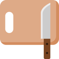 cuchillo con corte tablero cocina png