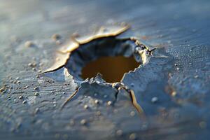 bullet hole in sheet metal bullet hole in sheet metal photo