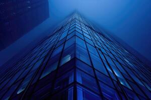 Modern office Modern office building blue toned image china photo