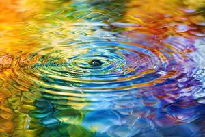 Photo art Rainbow colored ripples colorful background