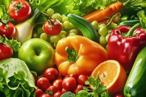 vegitable and fruits background photo