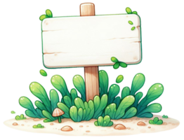 aigenerated seaweed wooden sign png