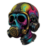 A skull wearing a gas mask png