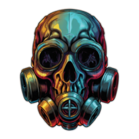 A skull wearing a gas mask png