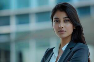 Closeup of Young Gorgeous Indian Business Woman photo