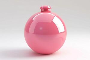 3d render of pink bomb over white background photo