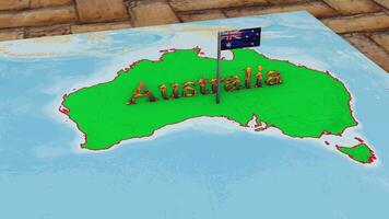 Australien Karta och Australien flagga video