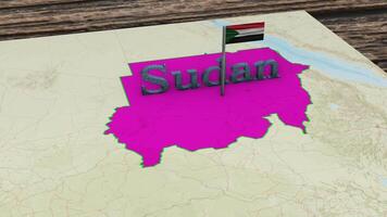 Sudan Karte und Sudan Flagge video